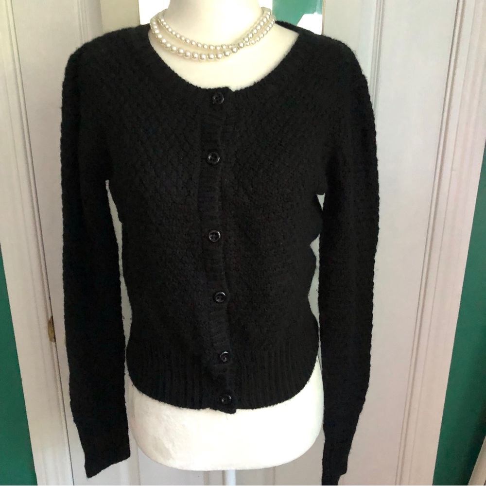 Tulle black textured cardigan small